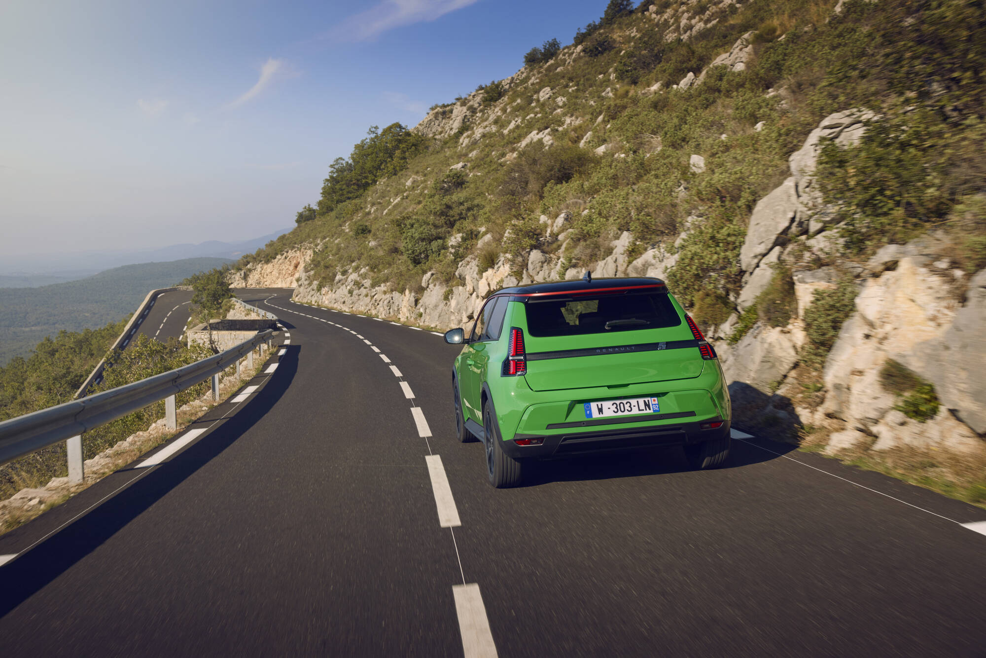 Renault 5 driving shot rear