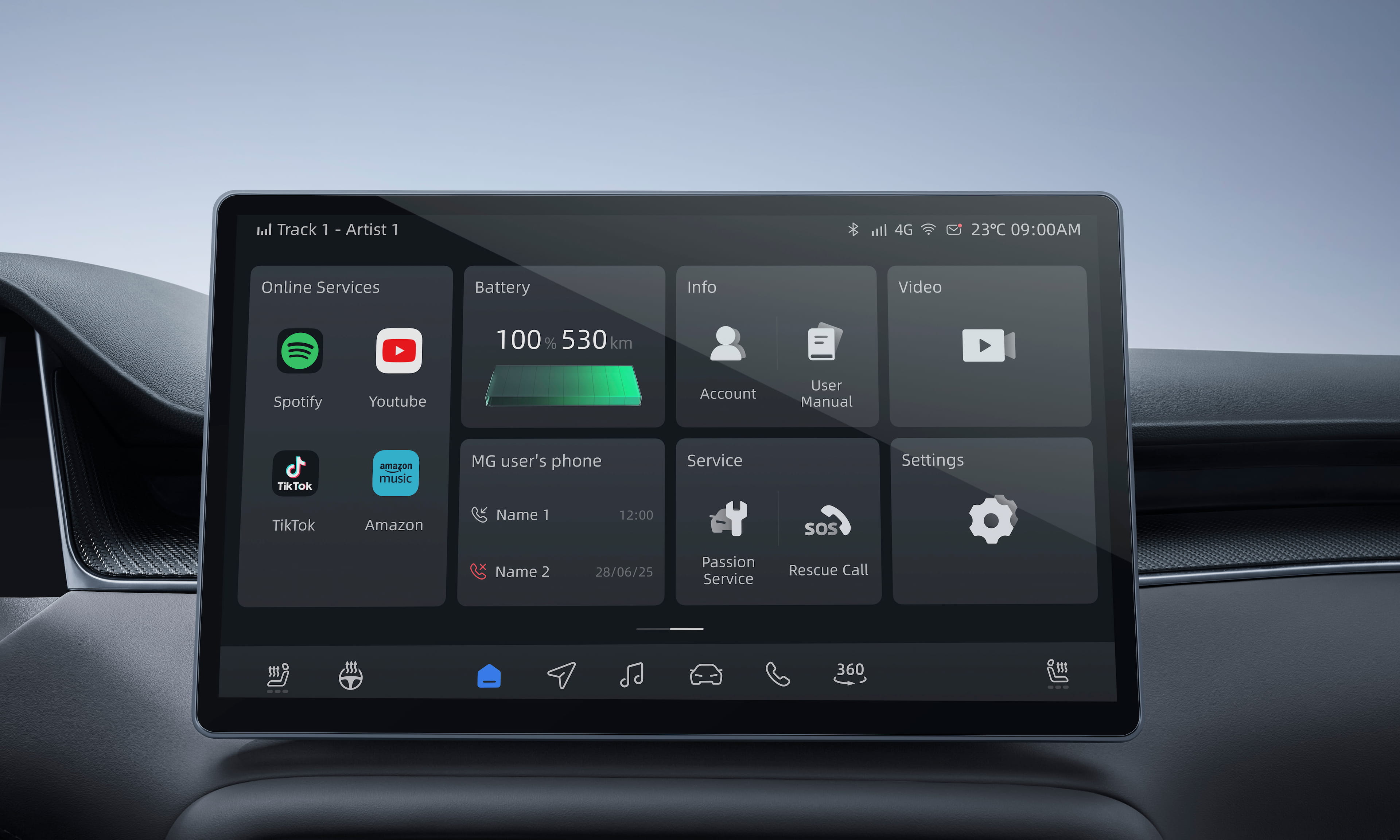 MGS6 EV Central Console