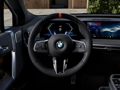 BMW iX M70 M leather steering wheel